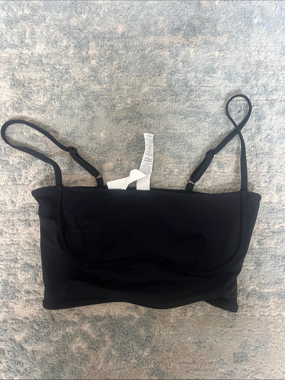 ALO Yoga Black Bandeau with Adjustable Straps, Size S